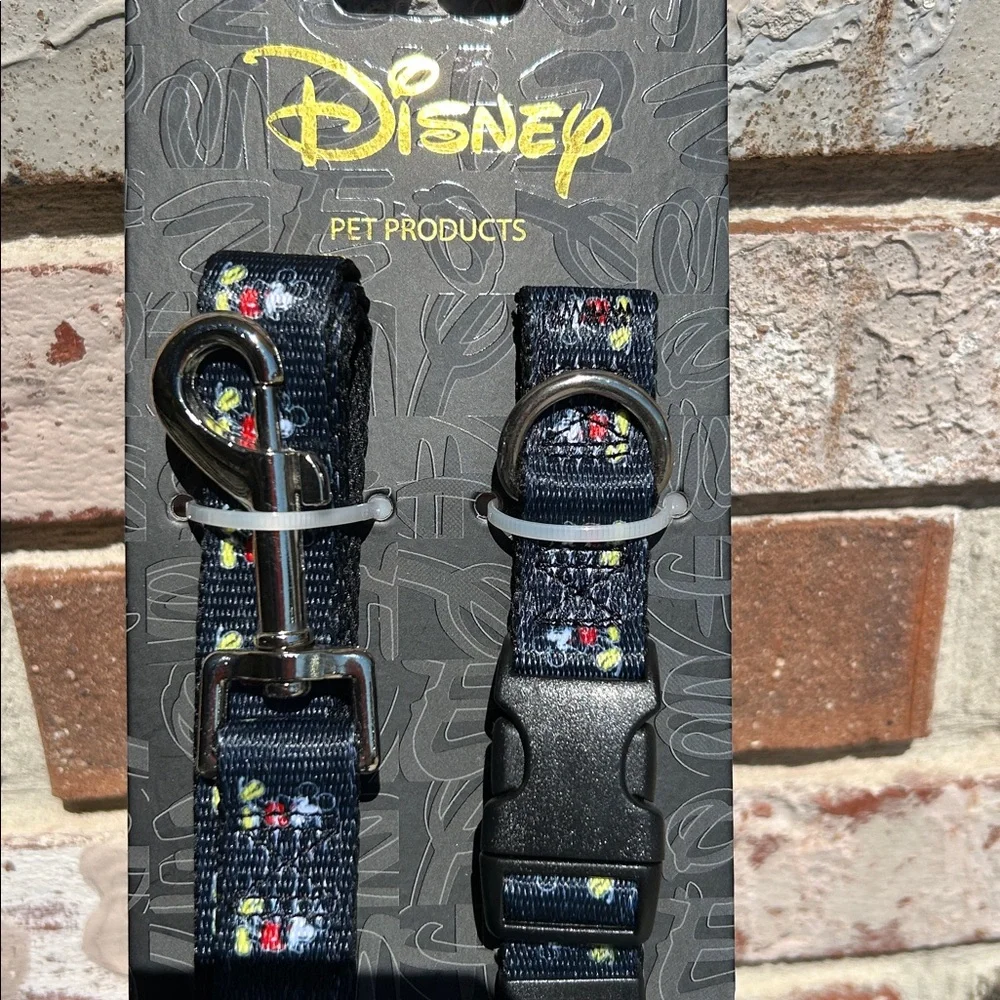 Disney dog leash and collar classic Mickey Mouse adjustable collar 5’ leash